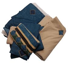 Lençol saia fronhas vintage anos 80 molas king size bege azul diamante comprar usado  Enviando para Brazil