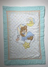 Edredom acolchoado vintage 1985 Morgan Teddy Beddy Bear berço 43"×30" comprar usado  Enviando para Brazil