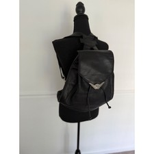 Mochila de couro vintage Harley Davidson grande aba com cordão preta comprar usado  Enviando para Brazil