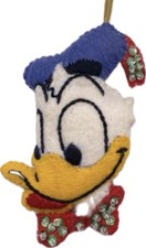 Cuentas de lentejuelas vintage de fieltro bucilla años 70 adorno de árbol de Navidad pato Donald segunda mano  Embacar hacia Mexico