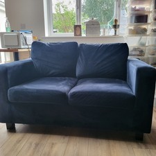 Blue velour seater for sale  CHESTERFIELD