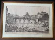 Stampa riproduzione veduta usato  Milano