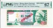 Usado, Banco Nacional Guiné-Bissau 1000 pesos 1978 espécime PMG 67EPQ comprar usado  Enviando para Brazil