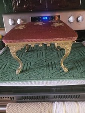 "Antiguo reposapiés alto otomano con patas de hierro fundido de 12,5" X 12" X 8,5""" segunda mano  Embacar hacia Mexico