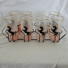 Libbey Prancing Horse Highball 7 peças conjunto com suporte meados do século barware acabamento 22kt comprar usado  Enviando para Brazil