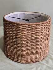 Abajur de vime tecido natural forrado de vime pingente sombra 9,5" A x 13" W Cottagecore  comprar usado  Enviando para Brazil