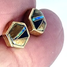 Brincos de opala de fogo Offina Pino bronze assinado prata esterlina 925 Navajo comprar usado  Enviando para Brazil