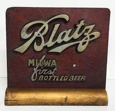 Usado, Placa de madeira vintage Blatz Milwaukee primeira garrafa cerveja barra mesa display  comprar usado  Enviando para Brazil