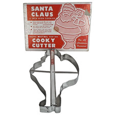 Cortador de Natal Vintage Papai Noel Metal 8 Polegadas Assar Biscoito com Caixa comprar usado  Enviando para Brazil