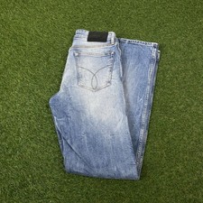 Usado, Jeans reto fino feminino CALVIN KLEIN W28 L27 azul algodão comprar usado  Enviando para Brazil