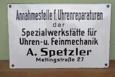 Altes emailschild uhrenreparat gebraucht kaufen  Ellingen