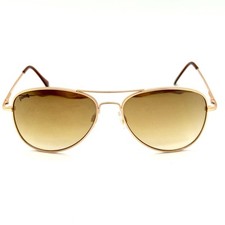 Óculos de sol aviador designer Pugs #M10 armação de metal dourada marrom lentes espelhadas comprar usado  Enviando para Brazil