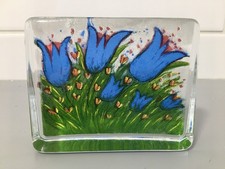 Cartão de vidro Iittala Finlândia Helja Liukko Sundstrom tulipas vermelhas peso papel assinado, usado comprar usado  Enviando para Brazil