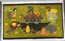 Toalha de chá de linho vintage MCM Almedahl's Sweden Noah's Ark 281/2" x 17" comprar usado  Enviando para Brazil