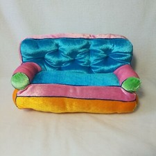 Usado, Sofá de pelúcia vintage moda casa de bonecas móveis 1999 funky retrô colorido 10" comprar usado  Enviando para Brazil