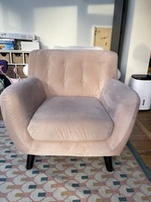 Velvet pink armchair for sale  TOWCESTER