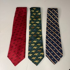 Lote de 3 gravatas Keeneland equestres corrida de cavalos gola de seda comprar usado  Enviando para Brazil
