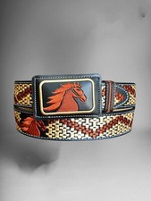 Cinto de caubói ocidental bordado cinto vaquero Charro de piel masculino bordado comprar usado  Enviando para Brazil