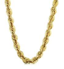 Colar masculino de corrente de corda folheado a ouro amarelo 14k 6 mm comprar usado  Enviando para Brazil