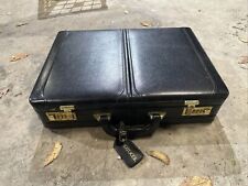 Pasta Protocol Preta Couro Rígido Fechadura Combo Dupla com Ferramentas Vintage Nova comprar usado  Enviando para Brazil