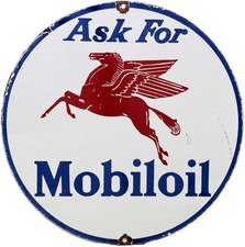 Vintage mobiloil porcelain for sale  Omaha