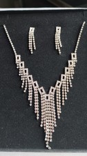 Diamante necklace earring for sale  LEEDS