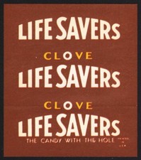 Adesivo vintage LIFE SAVERS Cravo para exibição de bancada novo estoque antigo em estado quase perfeito comprar usado  Enviando para Brazil