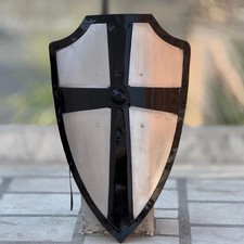 Escudo Medieval Cavaleiro Templário, Escudo de Metal Cruz Preta para Larp/Cosplay, Ideal comprar usado  Enviando para Brazil