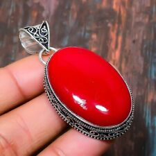 Usado, Pingente de pedra preciosa de coral vermelho italiano feito à mão para presente 2,17" S529 comprar usado  Enviando para Brazil