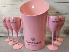 Veuve Clicquot Balde de Champanhe Rosa Acrílico e Conjunto de 6 Flautas Novo comprar usado  Enviando para Brazil