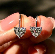 Brincos Dangler Solitário Diamante Off White Certificado Tratado 7 quilates, Prata 925 comprar usado  Enviando para Brazil