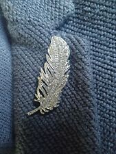 Diamonte feather brooch for sale  LOUTH