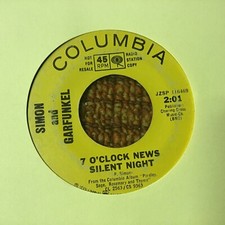 45 RPM Simon & Garfunkel COLUMBIA DJ 7 O' Clock News / Silent Night VG+ comprar usado  Enviando para Brazil