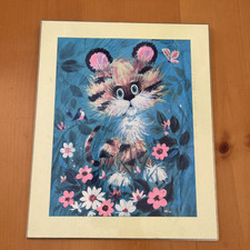 Fotos de arte de parede vintage retrô MCM kitsch tigre cores brilhantes anos 60-70 comprar usado  Enviando para Brazil