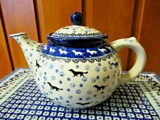 Dzbanek do herbaty 1,2L/0,9L Bunzlauer Ceramika Polish Pottery, MOTYW JAMNIKA na sprzedaż  Wysyłka do Poland