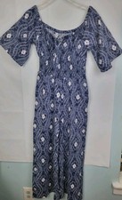 Macacão feminino Earth Bound Trading Co. azul e branco Batik perna larga tamanho médio comprar usado  Enviando para Brazil