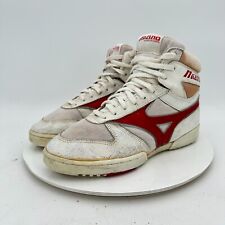 Sapatos de treinamento vintage Mizuno masculino tamanho 8 couro branco vermelho malha cano alto, usado comprar usado  Enviando para Brazil