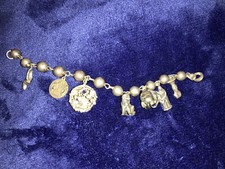 Pulseira de berloque vintage esterlina caixa de oração igreja católica papa bola de cachorro 68, usado comprar usado  Enviando para Brazil