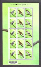 Selos do Brasil 2017 fauna aves brasileiras - Folha completa, sem marca de charneira, usado comprar usado  Brasil 