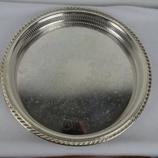 Bandeja de servir redonda placa de prata vintage 15 polegadas de diâmetro reticulada comprar usado  Enviando para Brazil