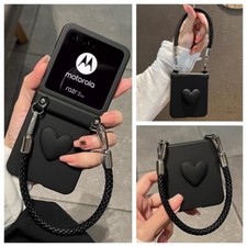 Capa dobradiça corda luxo coração preto para Motorola Razr+2025 2024 60/50 Ultra, usado comprar usado  Enviando para Brazil