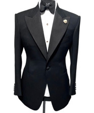 Blazer de veludo masculino preto 42R terno jaqueta slim fit preto 2 botões, usado comprar usado  Enviando para Brazil