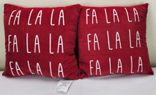 Usado, Juego de 2 almohadas de sofá cama Huntington Home rojas Navidad "Fa La Fa La La" segunda mano  Embacar hacia Argentina