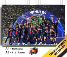 Poster psg vainqueur d'occasion  Chailly-en-Bière