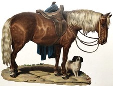 n/a / 1890s relief die-cut of a saddled horse and dog segunda mano  Embacar hacia Mexico