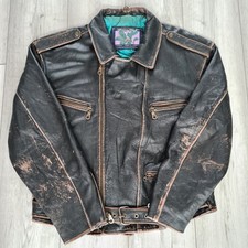 Vintage leather biker for sale  TIPTON