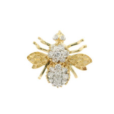 Pingente broche ouro amarelo 14k diamante 0,75 ctw detalhado abelha mosca inseto comprar usado  Enviando para Brazil