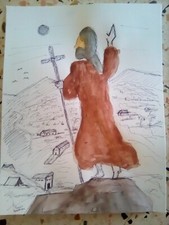 Usado, CANUDOS - ANTONIO CONSELHEIRO - INCHIOSTRO E ACRILICO SU CARTONE CM 30X45 comprar usado  Enviando para Brazil