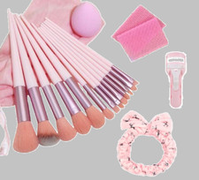 Conjunto de 17 pincéis esponja maquiagem rosa kit de ferramentas de beleza comprar usado  Enviando para Brazil
