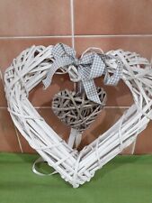 Wicker heart white for sale  BIRMINGHAM